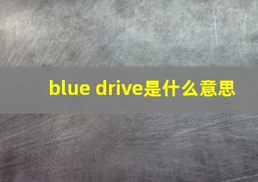 blue drive是什么意思